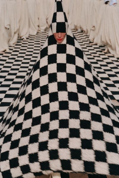 Checkerboard Couture Fashion Poster. poster