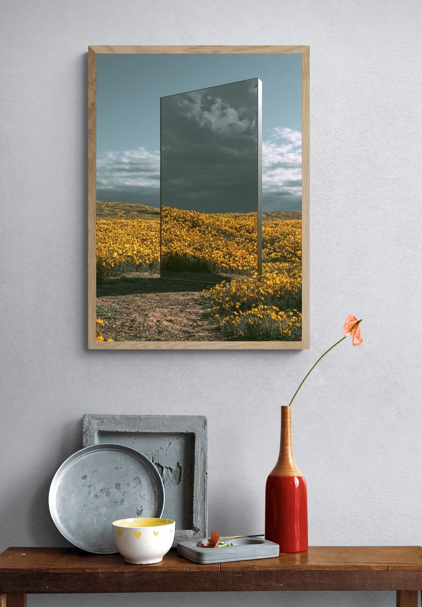 Mirror Field Surrealism Print. — room view 3