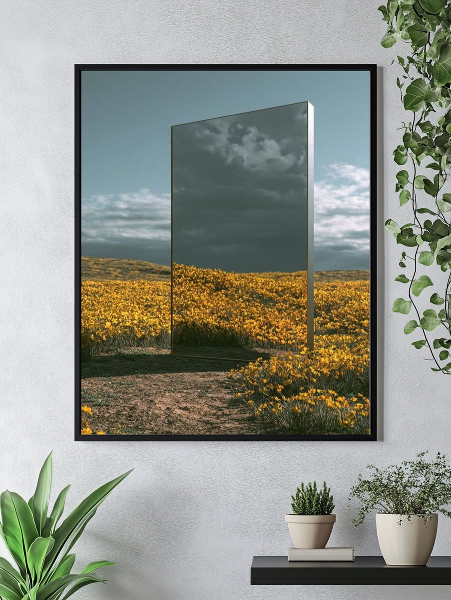 Mirror Field Surrealism Print. — room view 4