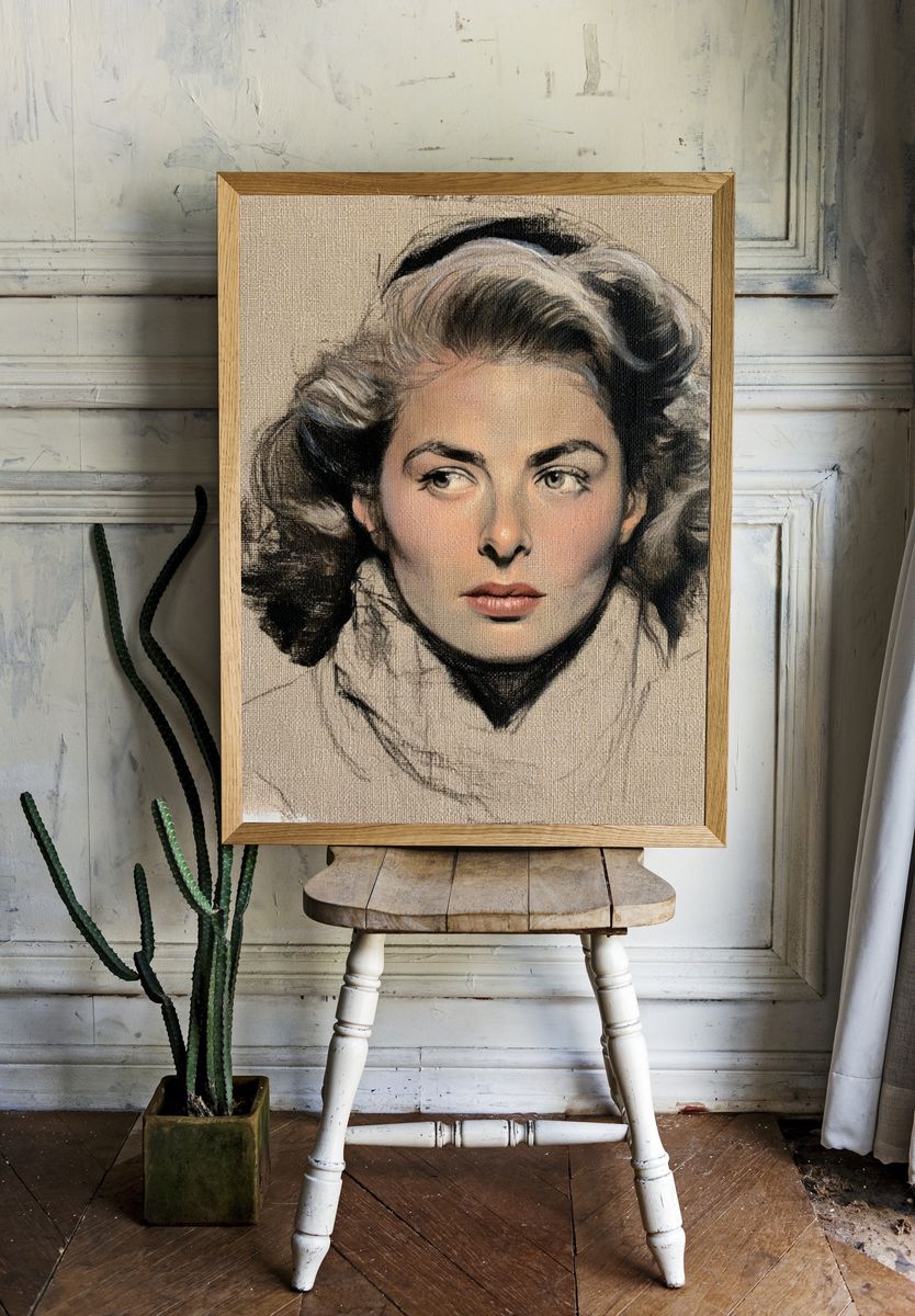 Elegant Woman Portrait Print. — room view 1