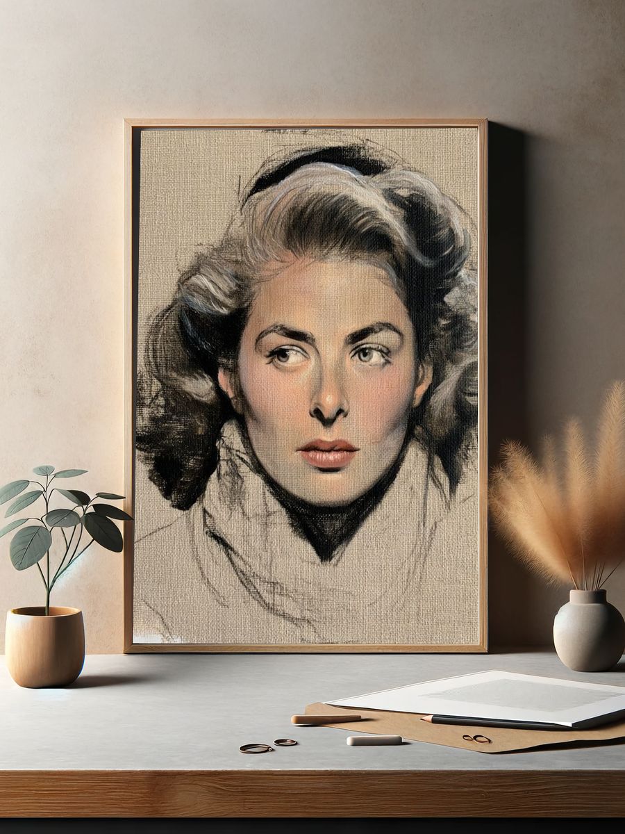 Elegant Woman Portrait Print. — room view 2