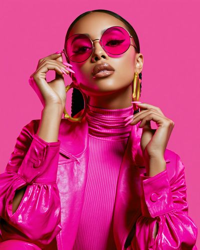 Hot Pink Fashion Portrait Poster. poster