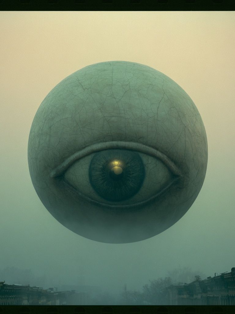 Surreal Floating Eye Print. poster detail