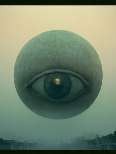 Surreal Floating Eye Print. poster print