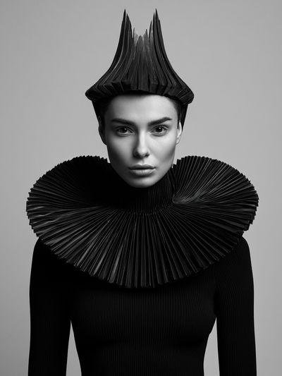 Avant-Garde Fashion Portrait Print. poster