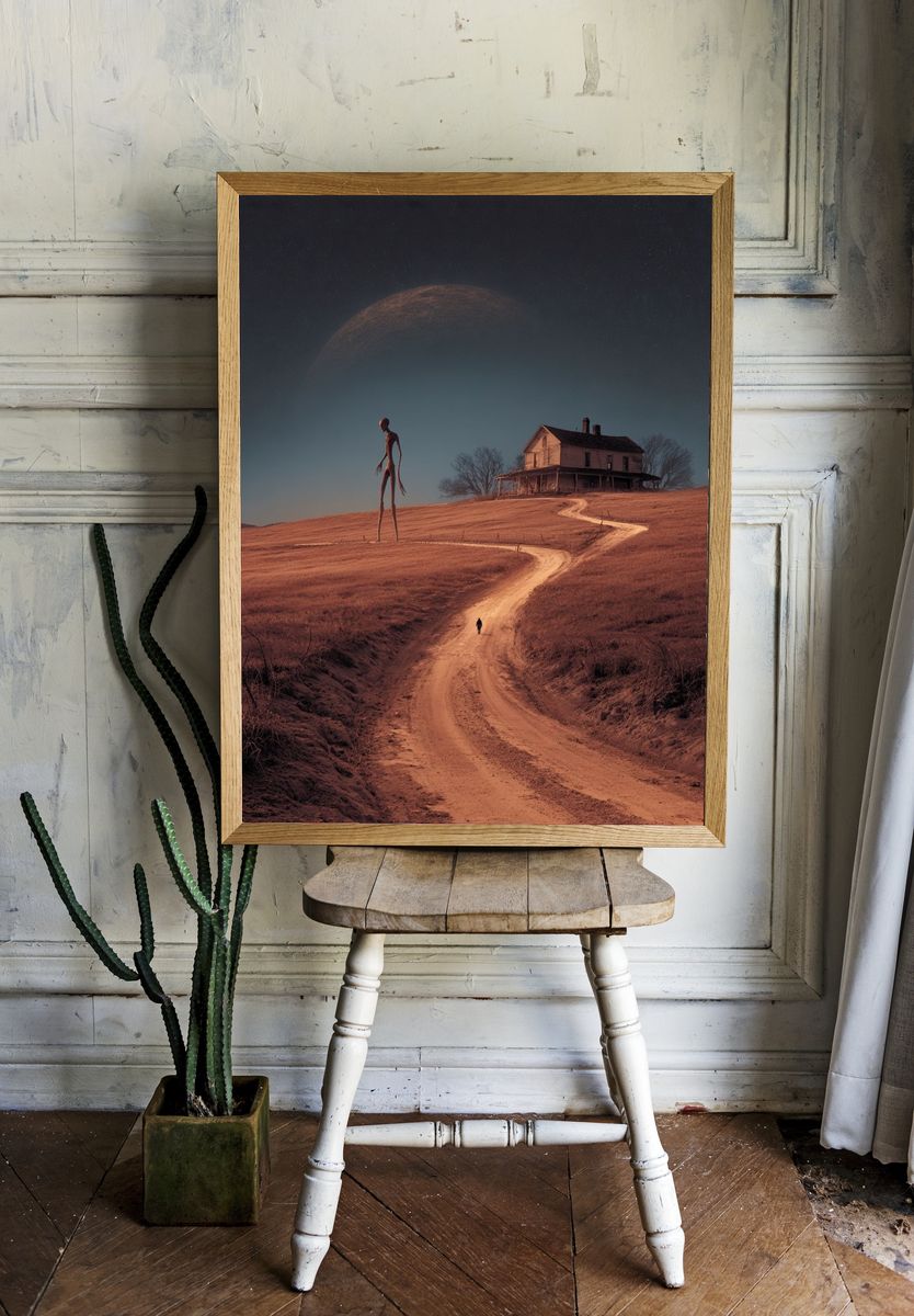 Surreal Country Road Poster. — room view 1