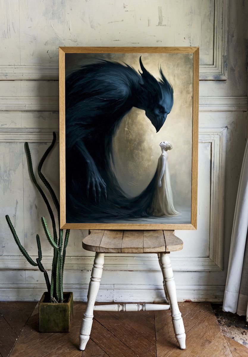 Dark Guardian Surrealism Print. — room view 1