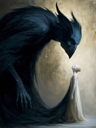 Dark Guardian Surrealism Print. poster