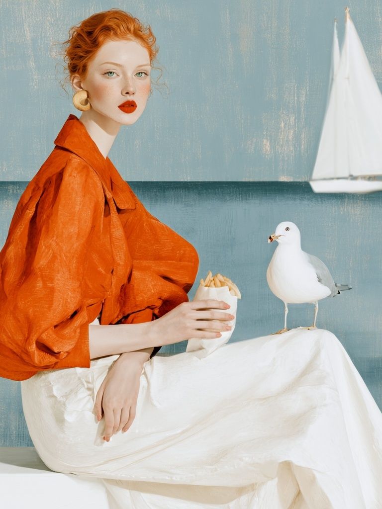 Seaside Muse Fashion Print. poster — fashion art