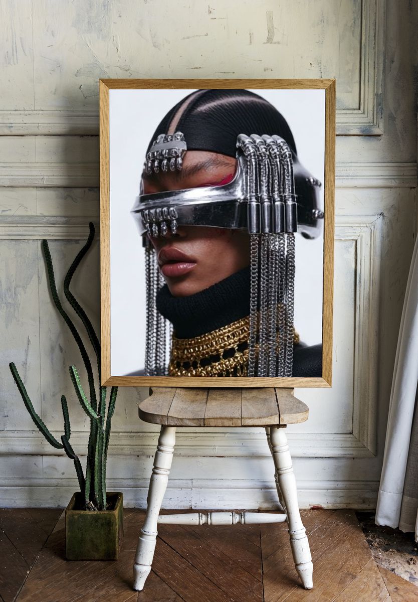 Futuristic Fashion Portrait Poster. — room view 1