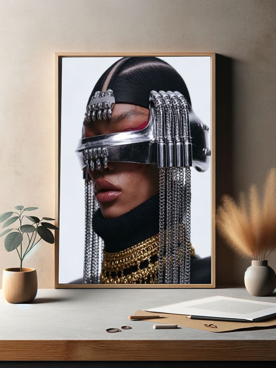 Futuristic Fashion Portrait Poster. — room view 2