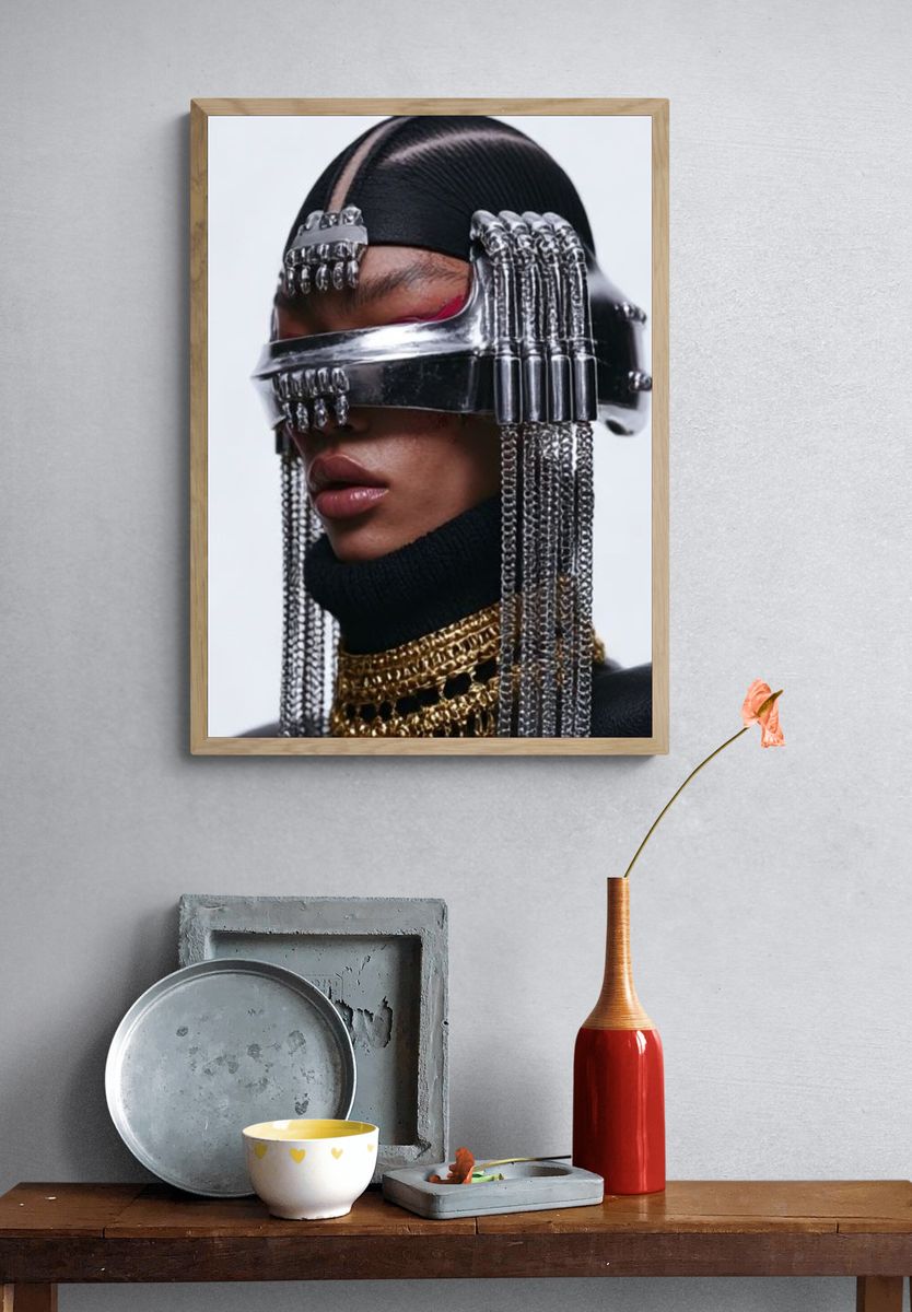 Futuristic Fashion Portrait Poster. — room view 3