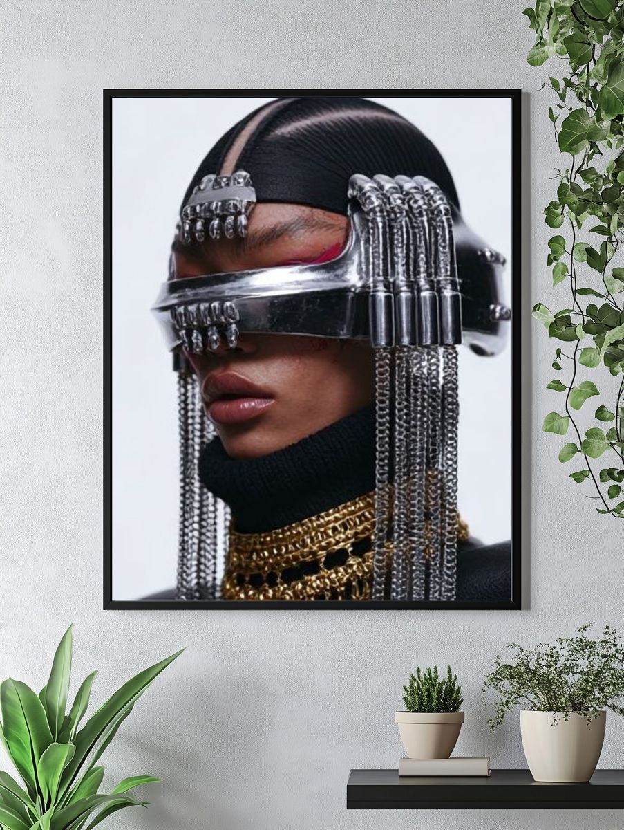 Futuristic Fashion Portrait Poster. — room view 4