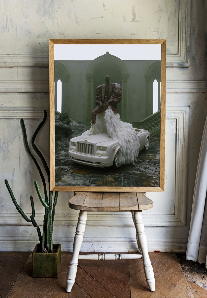 Surreal Luxury Car Portrait Poster. — room view 1