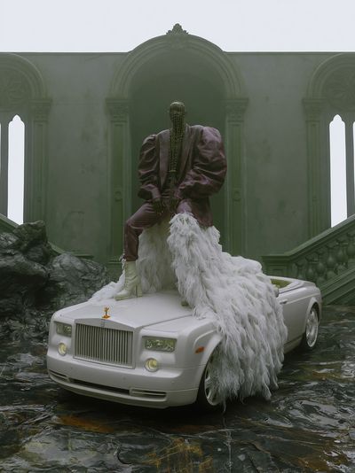 Surreal Luxury Car Portrait Poster. poster