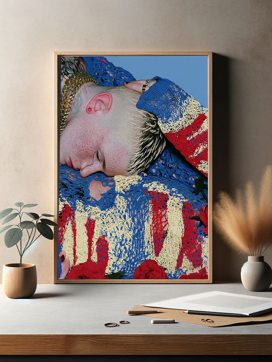 Textured Portrait Fashion Print. — room view 2