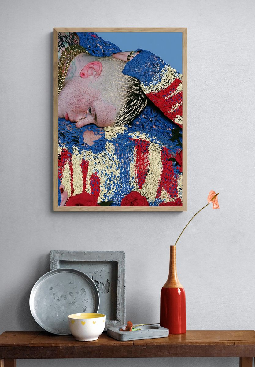 Textured Portrait Fashion Print. — room view 3