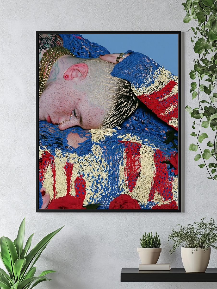 Textured Portrait Fashion Print. — room view 4