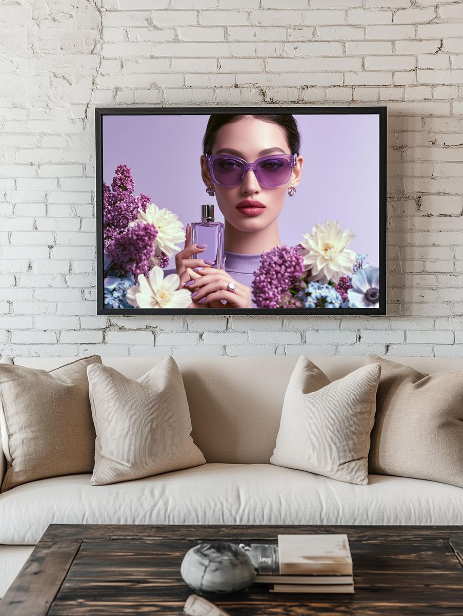 Purple Beauty Portrait Print. room preview