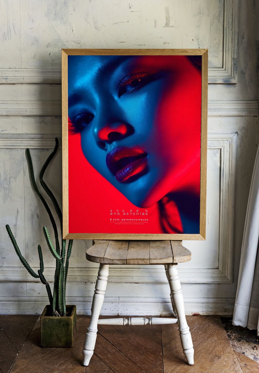 Neon Portrait Fashion Poster. — room view 1