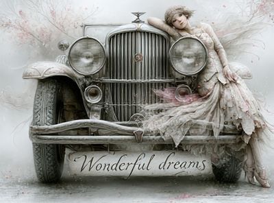 Wonderful Dreams Surreal Vintage Print. poster