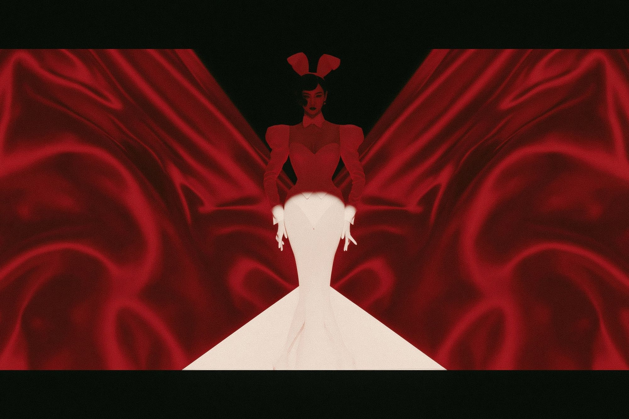 Red Velvet Fashion Silhouette Poster. poster detail