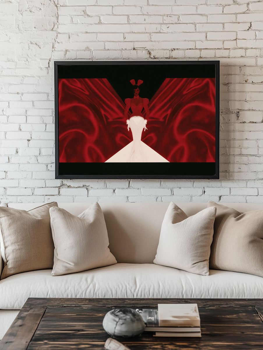 Red Velvet Fashion Silhouette Poster. — room view 1
