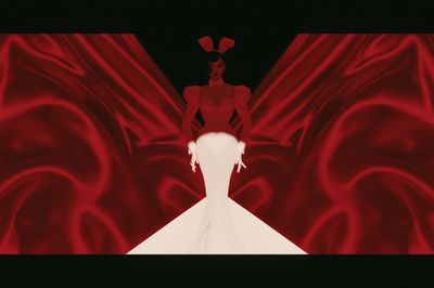 Red Velvet Fashion Silhouette Poster.