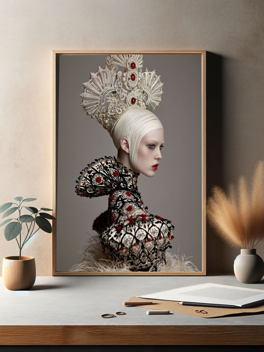 Avant-Garde Fashion Portrait Print. — room view 2