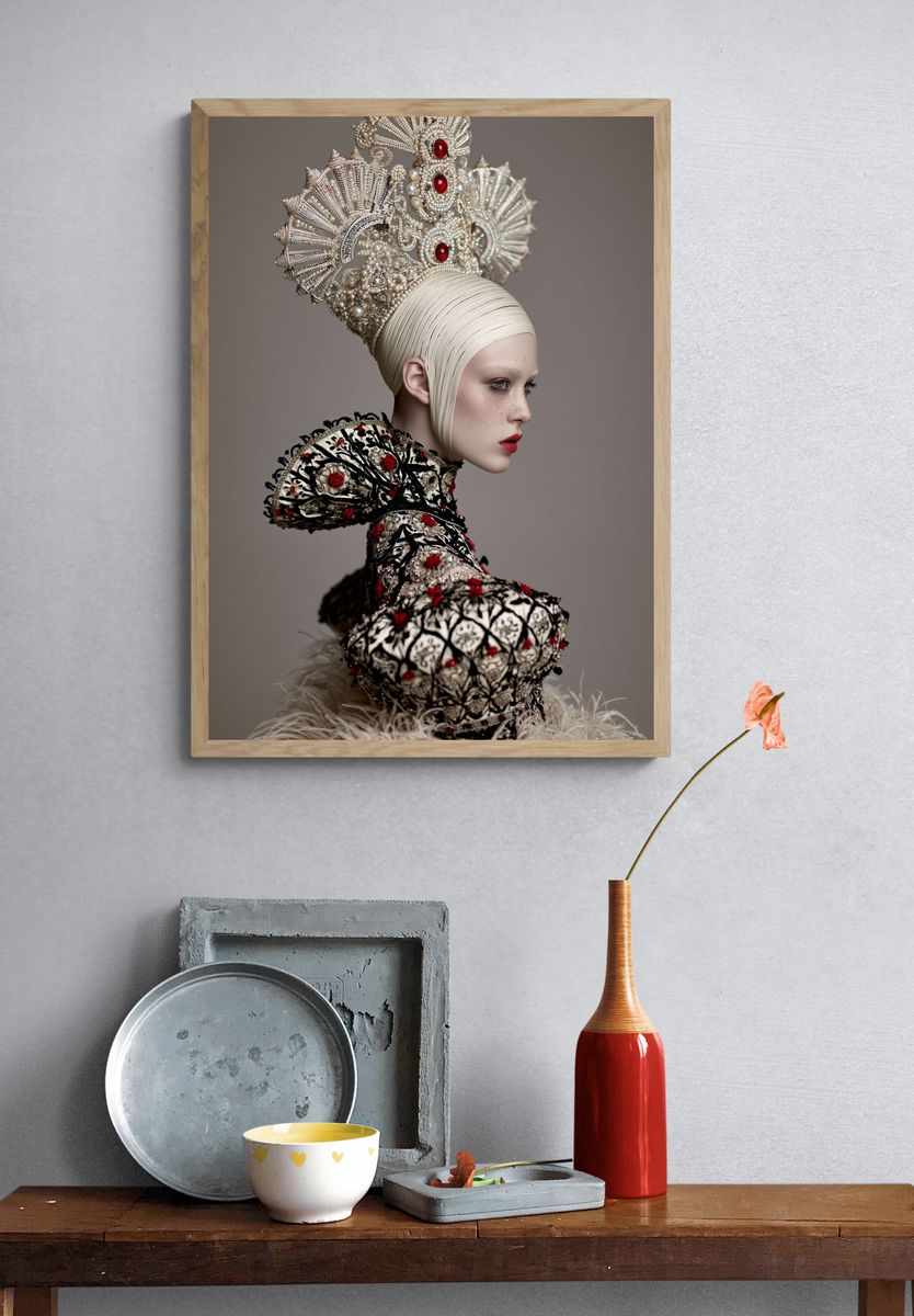 Avant-Garde Fashion Portrait Print. — room view 3