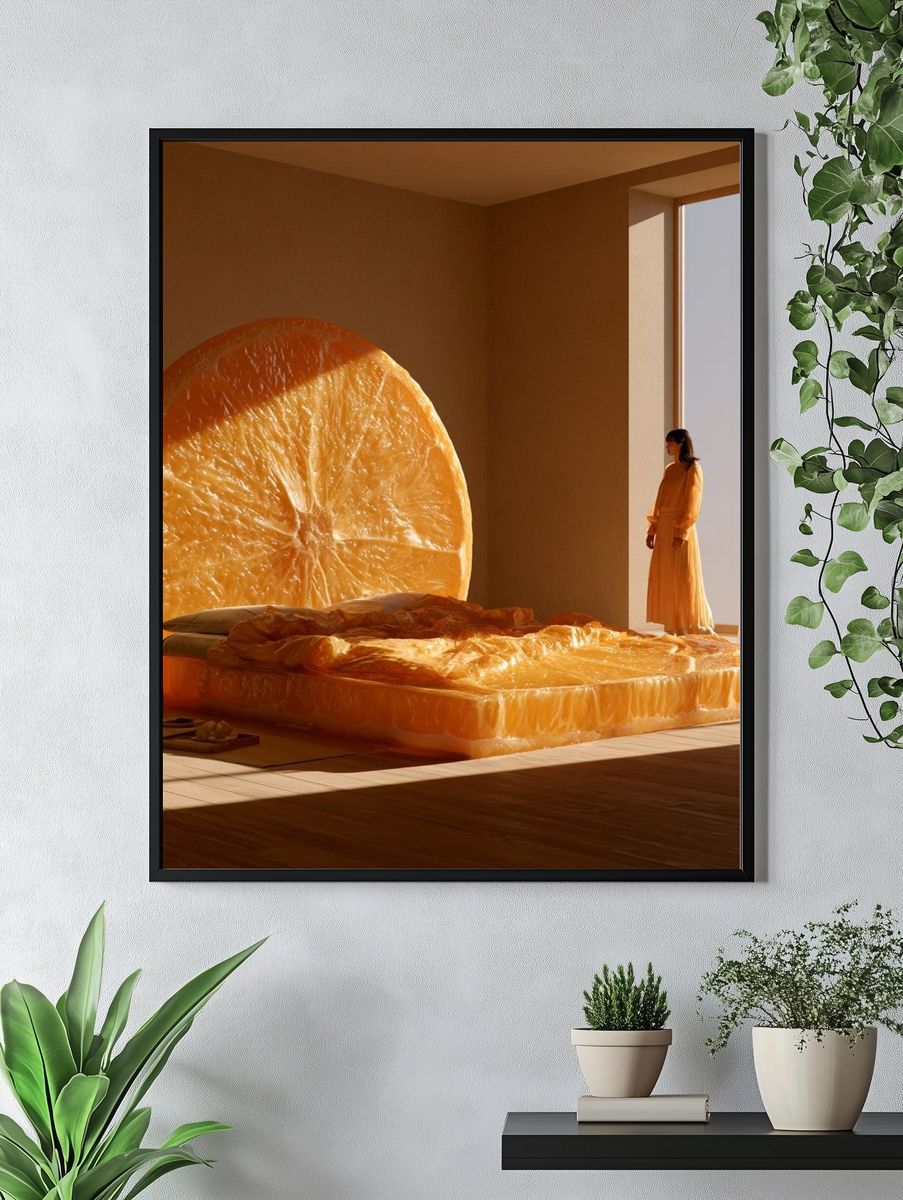 Orange Slice Surreal Interior Poster. — room view 4