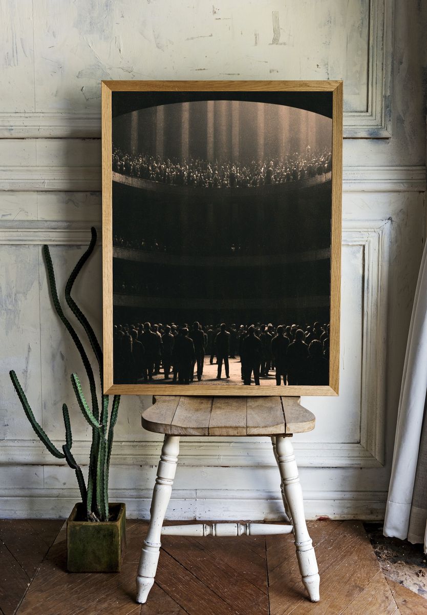 Crowded Atrium — Surreal Print. — room view 1