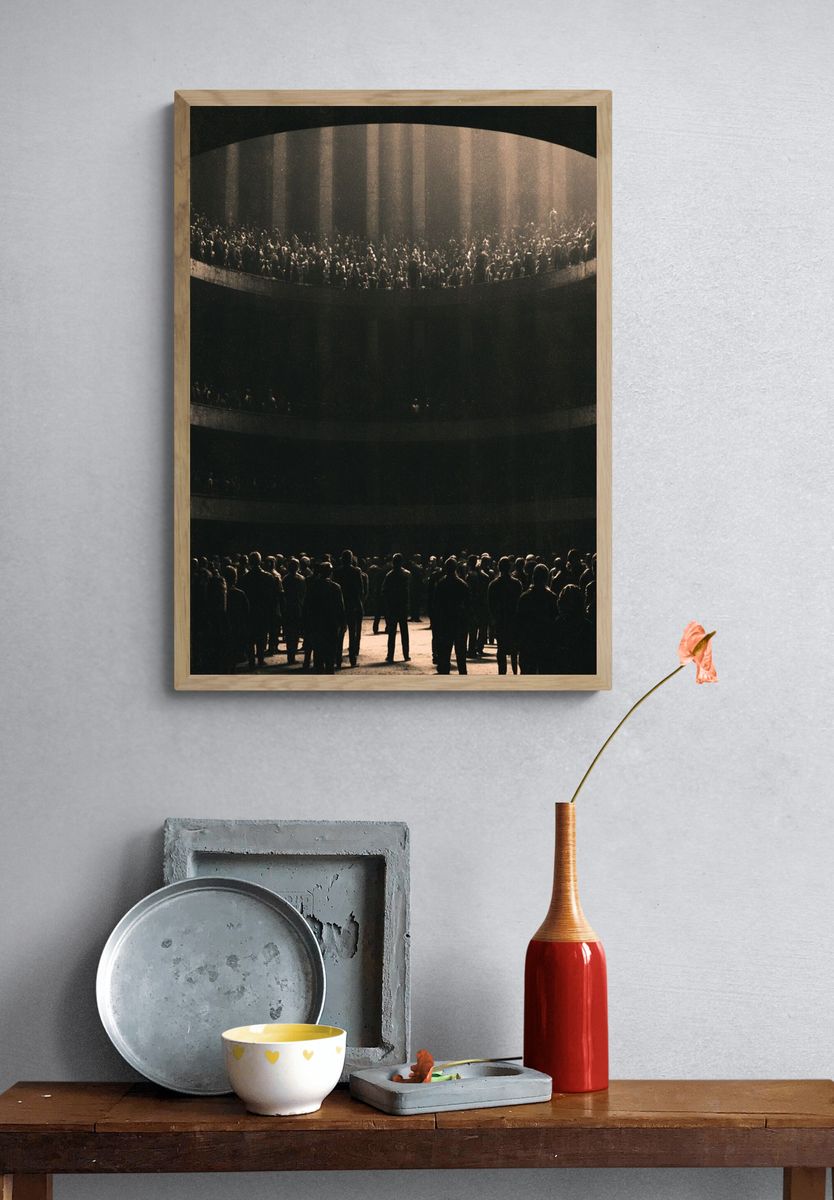 Crowded Atrium — Surreal Print. — room view 3