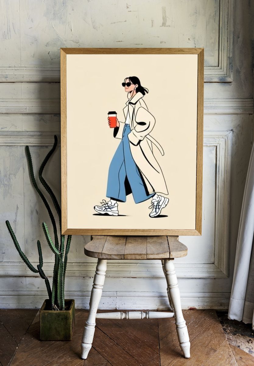 Fashion Walk Illustration Poster. — room view 1