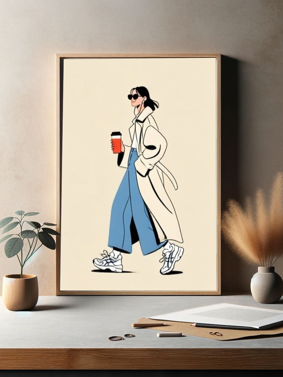 Fashion Walk Illustration Poster. — room view 2