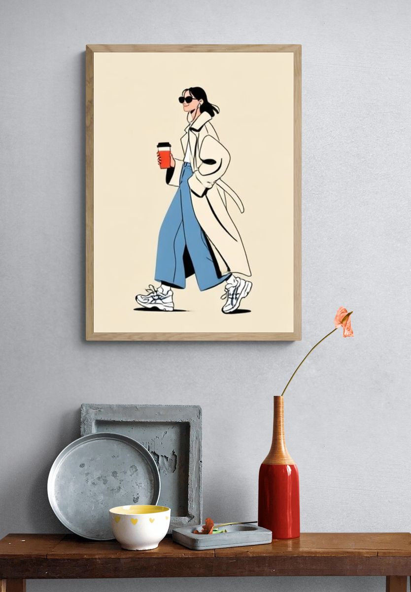 Fashion Walk Illustration Poster. — room view 3