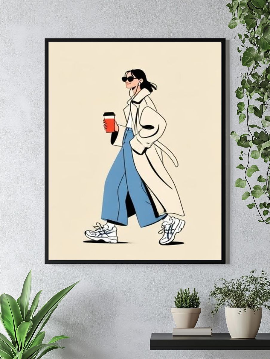 Fashion Walk Illustration Poster. — room view 4