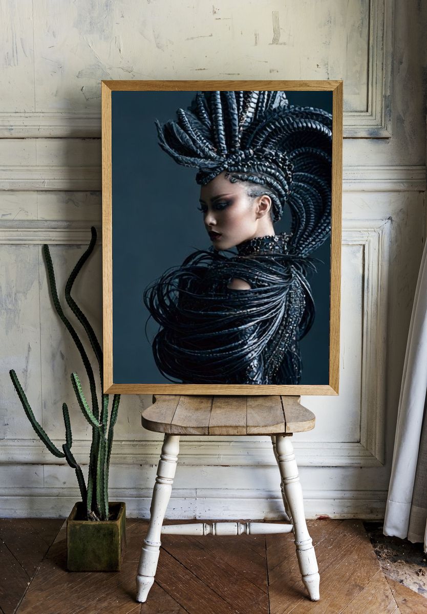 Avant-Garde Fashion Portrait Poster. room preview