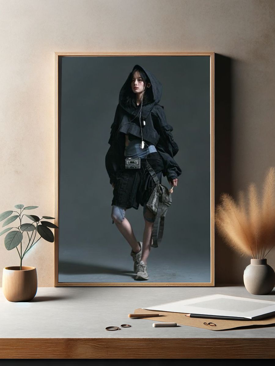Avant-Garde Hooded Figure Poster. — room view 2