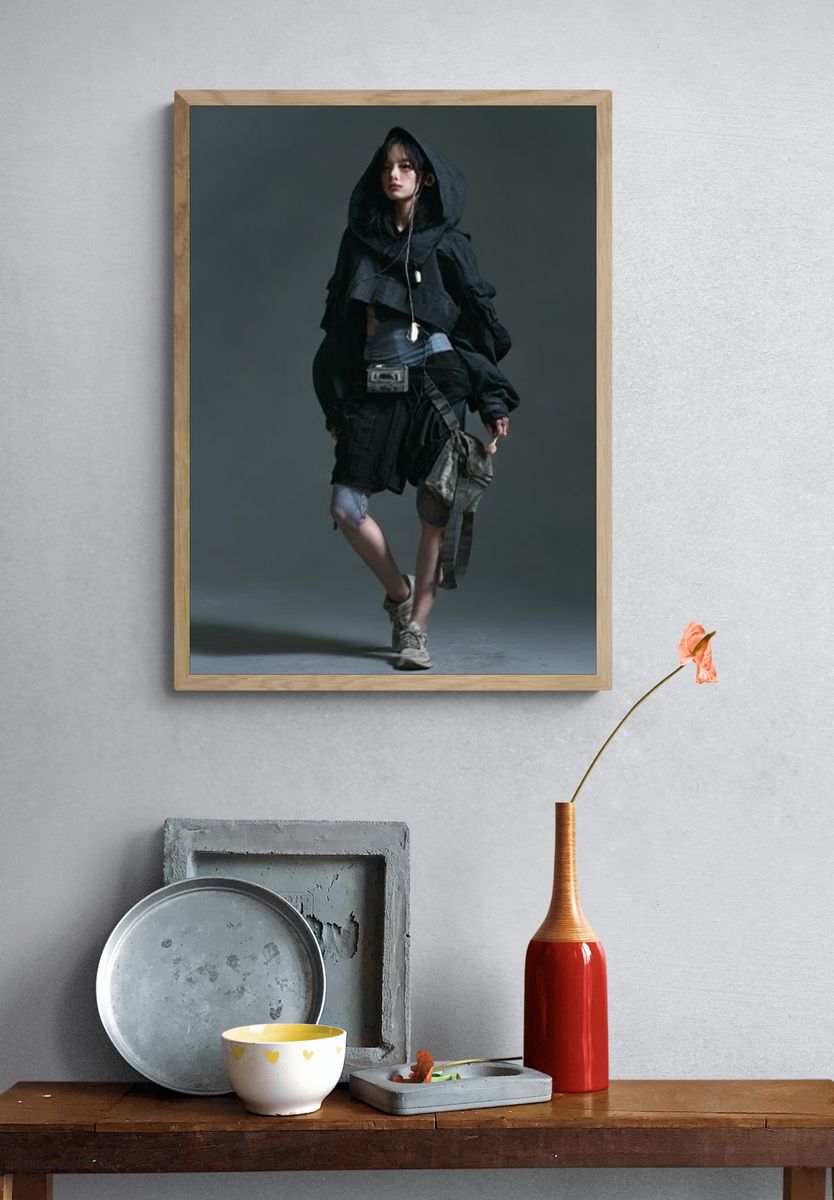 Avant-Garde Hooded Figure Poster. — room view 3