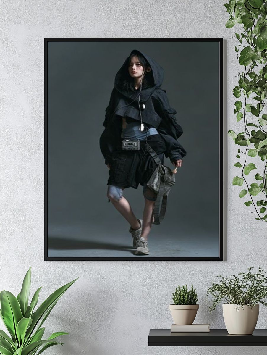 Avant-Garde Hooded Figure Poster. — room view 4