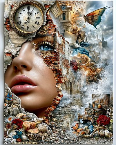 Surreal Time and Memory Poster. poster print