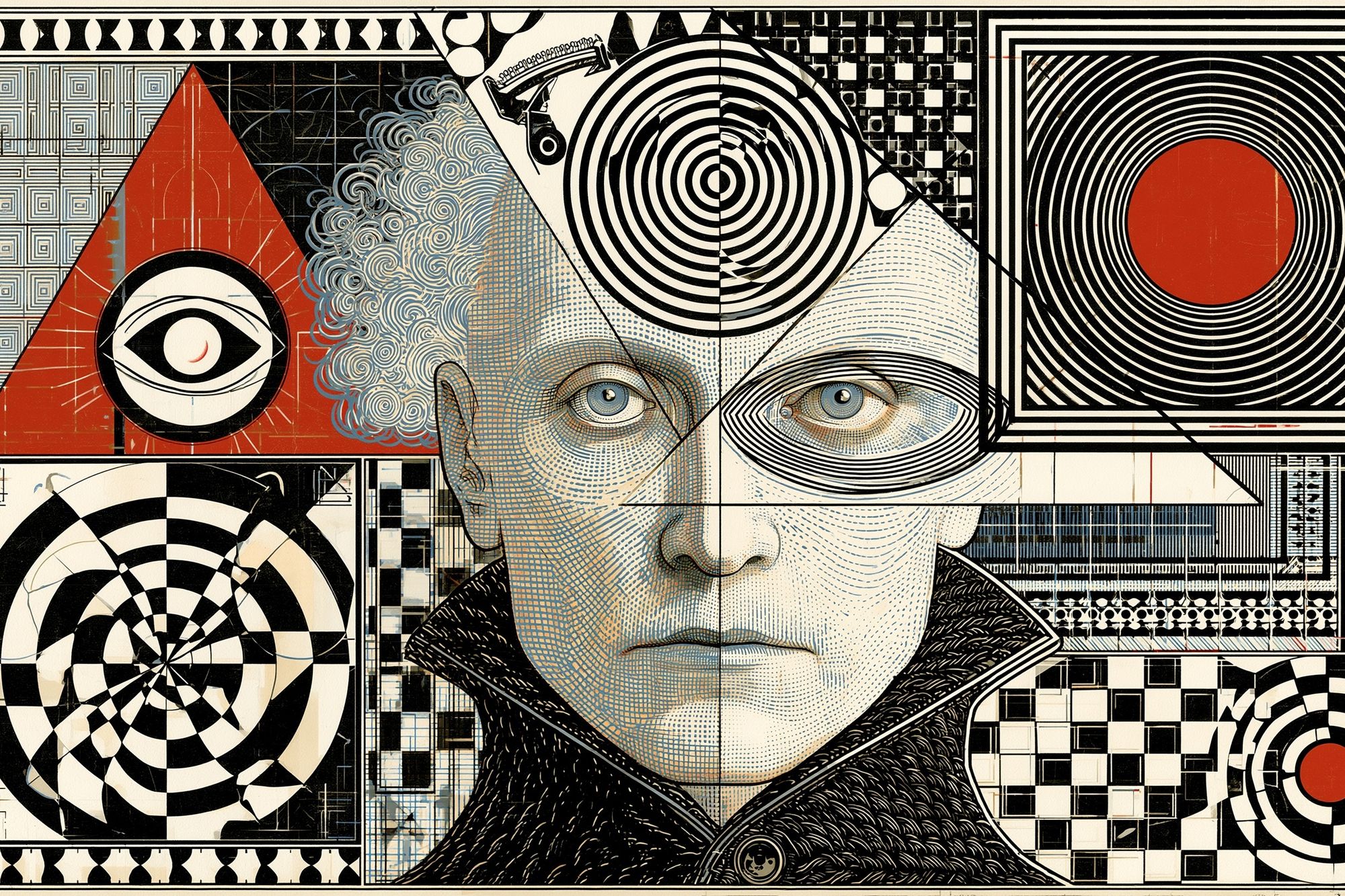 Surreal Geometric Portrait Print. poster — fine-art art
