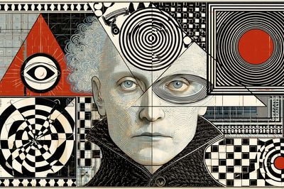 Surreal Geometric Portrait Print. poster