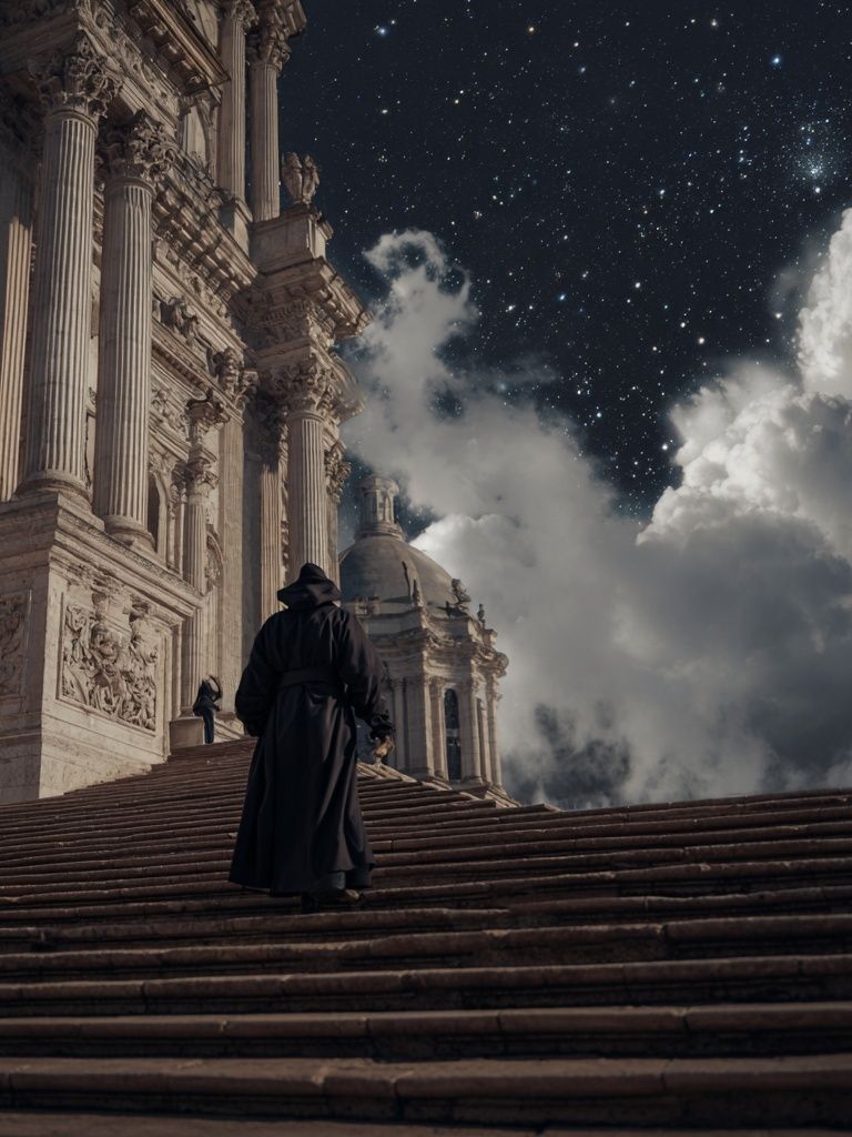 Celestial Cathedral Surrealism Poster. poster — fine-art art