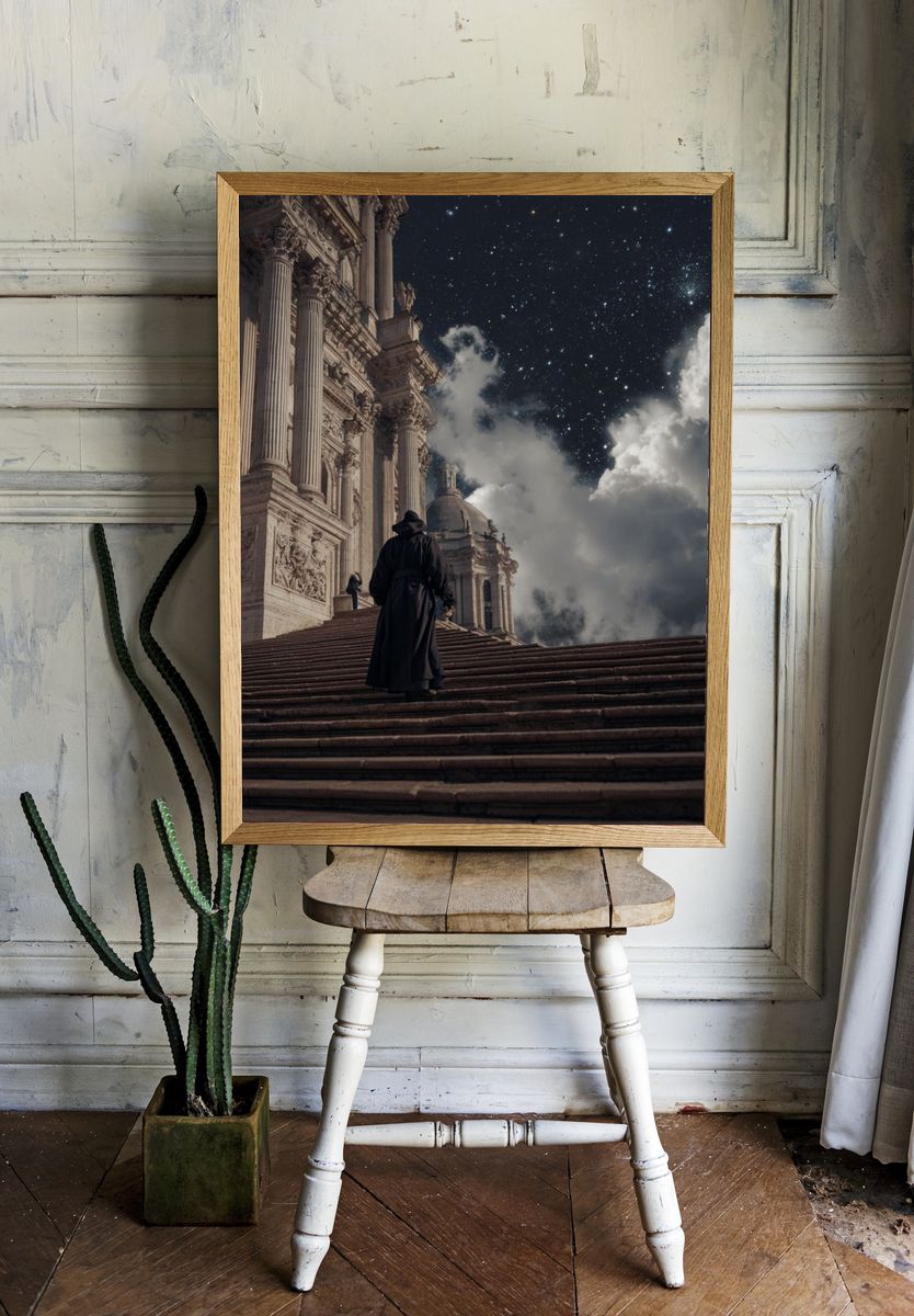 Celestial Cathedral Surrealism Poster. room preview