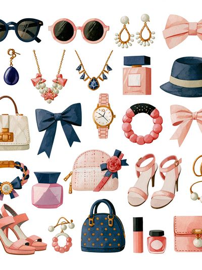 Fashion Accessories Watercolor Poster. poster