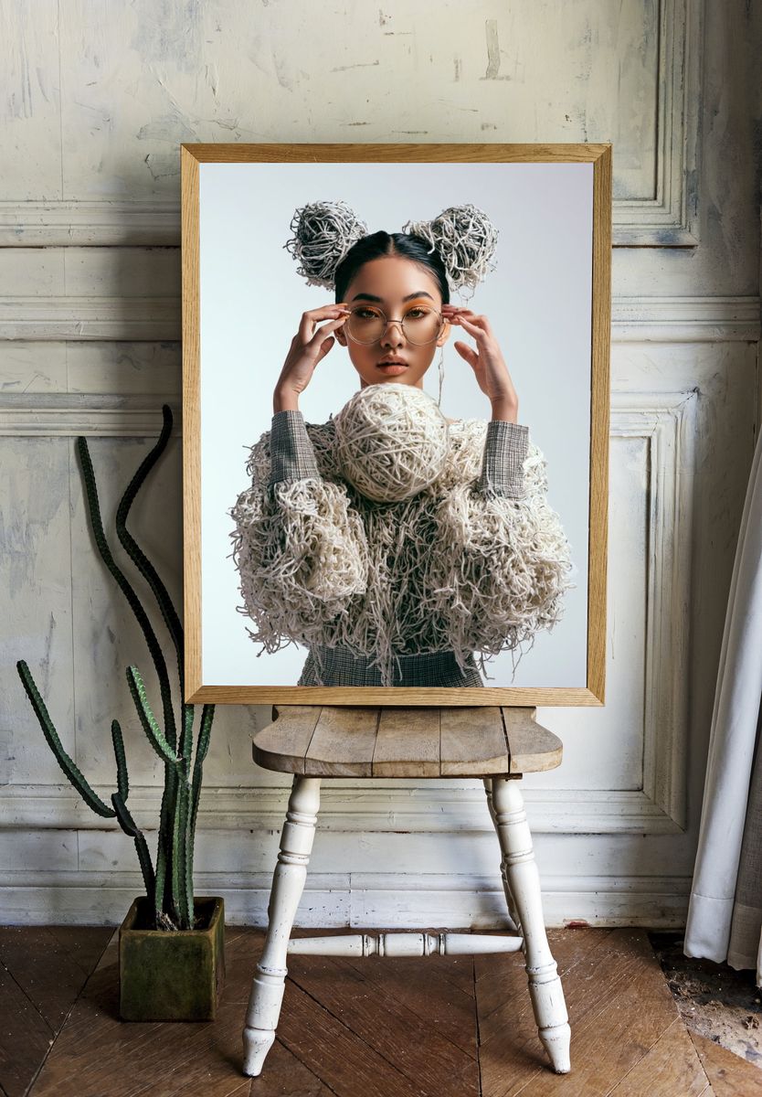Avant-Garde Portrait Fashion Print. room preview