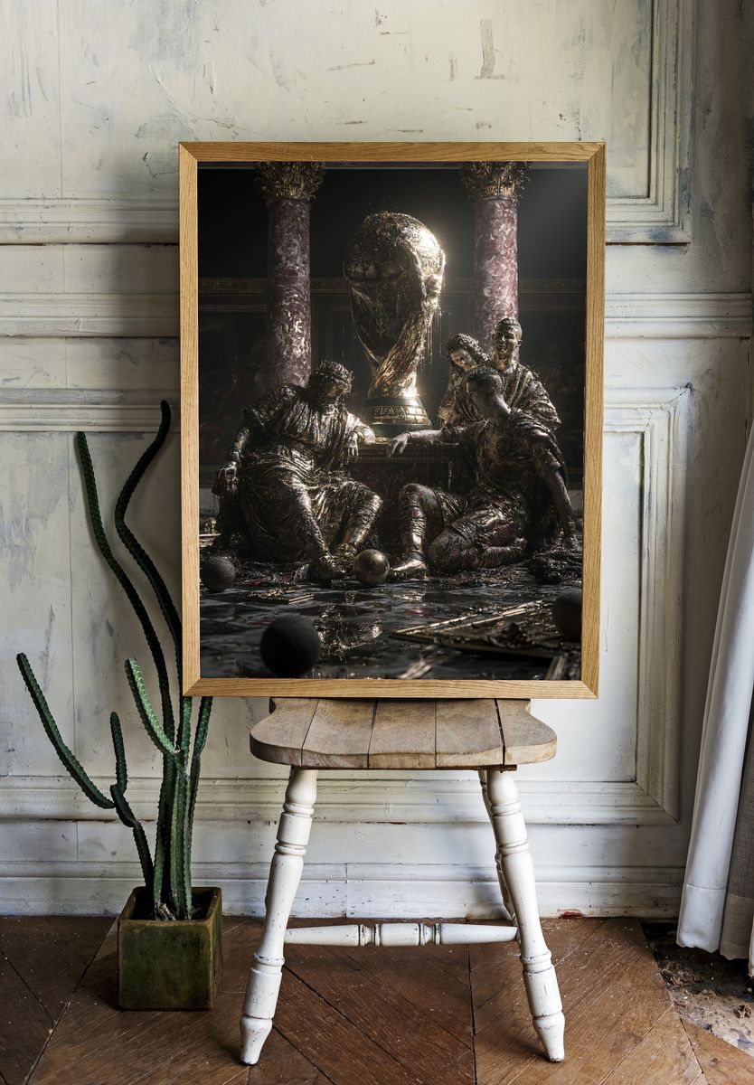Golden Trophy Hall Surrealism Poster. — room view 1