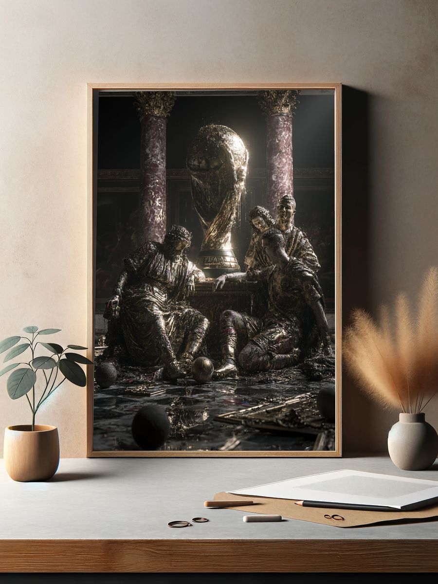 Golden Trophy Hall Surrealism Poster. — room view 2